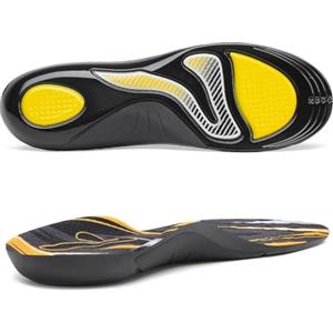 Leebey Solette Ortopediche Supporto per Arco Scarpe Plantari Ortopedici Plantare Piede Piatto per Sperone Calcaneare, Piedi Piatti, Fascite Plantare, Dolore al Piede Donna Uomo Nero 37-38 EU