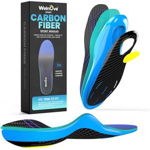 Welnove Solette Sportive in Fibra di Carbonio con Supporto Arco Plantare e Ammortizzanti | Ideali per Sport Intensi | Ritorno Energetico & Massimo Comfort-2XL: 45-46.5 Men Women