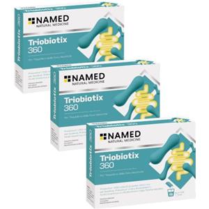 NAMED NATURAL MEDICINE NAMED Triobiotix 360 Integratore Alimentare con Probiotico, Prebiotico, Acido Ialuronico e Lithothamnion Fonte di Calcio | Fermenti Lattici Adulti per Equilibrio Flora Intestinale | 3 Confezioni da 10