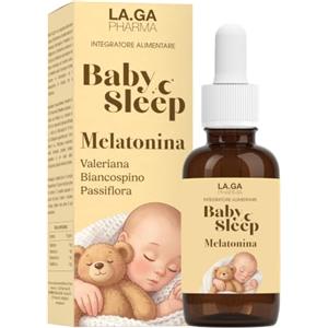 LA.GA Melatonina Bambini Gocce Calmanti per Dormire. Valeriana e Passiflora 30ml | Favorisce Addormentamento e Rilassamento. Per Risvegli Notturni, Pisolino e Jet Lag. Con Biancospino. Junior, Made in Italy