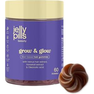 Jelly Pills Gummies Capelli con biotina, equiseto e acido oleanolico - 60 gommose vegane senza zuccheri aggiunti - gusto lampone - capelli e pelle