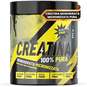 PARAFARMACIA, ORGANIC VITAMINS & FOOD OVF Creatina monoidrata microfiltrata 500g pura al 100% per favorire la crescita muscolare e la resistenza, in polvere, per il tuo sistema muscolare