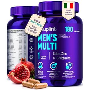 SUPLINT Multivitaminico Uomo Alta Potenza - 60 Capsule - Complesso Completo A-Z | Multivitaminico Completo con Vitamine e Minerali - 1 al Giorno, 60 Giorni - Energia e Immunità - Integratore Multivitaminico