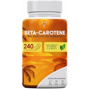 BALANCE NUTRITION BETACAROTENE ABBRONZATURA FORTE - 240 COMPRESSE (Scorta 8 mesi) | Betacarotene per Abbronzatura Forte | da Estratto di Carota | Integratore Melanina Naturale | Made in Italy