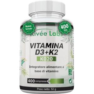 KivéeLabs 400 Micro Compresse di Vitamina D3 e K2 ad Alto Dosaggio (2.000 UI) | Vitamina D Colecalciferolo Vegetariana che contribuisce alla normale funzione del sistema immunitario