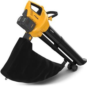 STIGA VS 100e Kit Aspiratore/Trituratore/Soffiatore a Batteria, 2 Batt. 20V 4Ah + Caric. - Sacco 45 l, Motore Brushless 600 W - Ideale per Giardinaggio, Aiuole e Orti