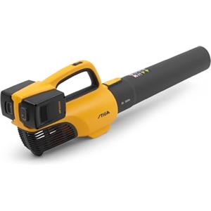 STIGA BL 300e Kit Soffiatore A Batteria, 2 Batt. 20 V 4 Ah + Caric. - Velocità aria 43 m/s, Autonomia 40 min - 2 Velocità, Ricarica A Bordo, Stoccaggio A Parete