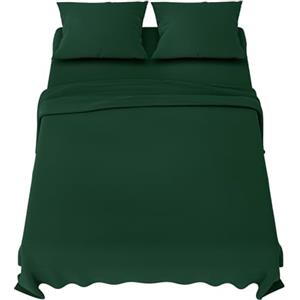 Dreamzie - Completo Lenzuola Matrimoniali 160x200 cm - Microfibra | Verde · Biancheria da Letto · 4 Pezzi · Lenzuolo con Angoli 160x200 · Lenzuolo Sopra 240x280 · 2 Federe 65x65 · OEKO-TEX