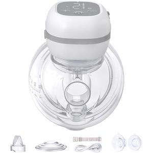 Haokoo Tiralatte Elettrico Indossabile Senza Mani per Casa/Viaggi, 1 Pezzo | 201g Ultraleggero Tira Latte Neonati Elettrico Portatile, Installazione Rapida 5s, 3 Modalità e 12 Livelli, Senza BPA
