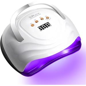 VIBINHO Lampada UV LED Unghie Professionale 380W, 81 LED, 4 Timer | Fornetto Unghie Semipermanente con Sensore Automatico e Base Rimovibile per Gel, Polygel, Manicure e Pedicure