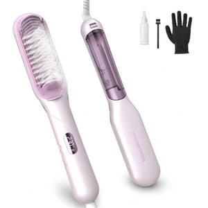 SHEGLAM Spazzola Lisciante a Vapore, Pettine Riscaldato 3 in 1 | Nano-vapore anti-scott., 3 livelli vapore, calore rapido, lucentezza, meno danni da calore, anti-crespo, Dual Voltage