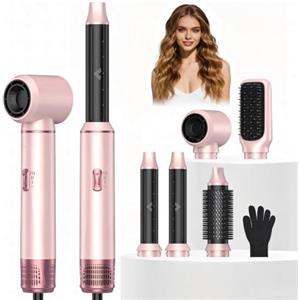 UKLISS Asciugacapelli 5 in 1,Air Styler Spazzola Asciugacapelli | Hair Styler 5 in 1 con 1000 W Asciugacapelli, per Capelli, Spazzola ad Aria Calda, Spazzola Lisciante