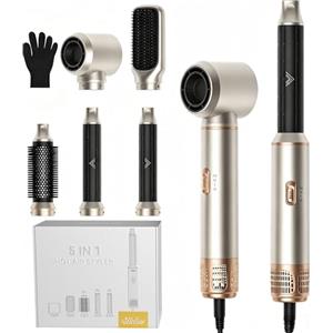 UKLISS Asciugacapelli 5 in 1 Spazzola Asciugacapelli,Hair Styler Air Styler 5 in 1 con 1000 W Asciugacapelli, per Capelli, Spazzola ad Aria Calda, Spazzola Lisciante