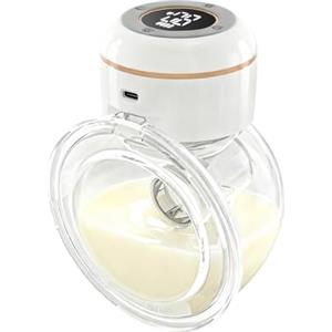 Bwaliffury Tiralatte Elettrico Indossabile, Elettrico a Mani Libere con Display a LED, 4 Modalità e 12 Livelli, Portatile Flangia a Doppia Tenuta Tiralatte, 180ml, indolore estrae latte materno elettrico