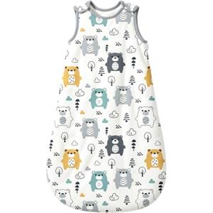 Mosebears Sacco nanna invernale per bambini, 2,5 Tog, 100% cotone, diverse dimensioni, dalla nascita fino a 18 mesi, adatto per tutto l'anno