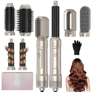 UKLISS Hairstyler - Set Professionale 6 in 1 con Spazzola Rotonda da 1000 W | Arricciacapelli ad Aria Calda, Spazzola per Asciugacapelli, Spazzola Lisciante, per Tutti i Tipi di Capelli