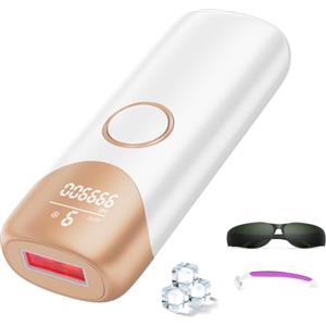 Zerellia Epilatore Luce Pulsata IPL Indolore IP, Epilatore Laser con Raffreddamento,9 Livelli Regolabili Dispositivo Depilazione per Donna e Uomo, Viso Corpo Ascelle, Bianco