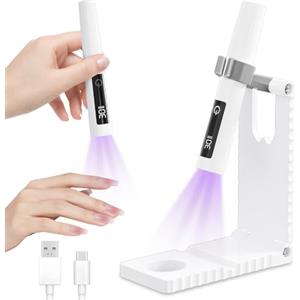 flintronic Mini Lampada UV LED Unghie, 3W Lampada UV Unghie Piccola Senza Fili, con Supporto, 2 Timer 30/60S, Ricaricabile USB Sciugatura Rapida