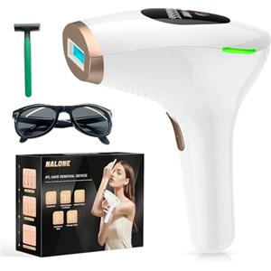 NALONE Epilatore Luce Pulsata con Funzione di Raffreddamento, 4-In-1 HR/SC/RA/BT IPL Epilatore Laser Donna, Luce Pulsata 999,900 Adatto Depilatore Corpo, Viso, Ascelle, Gambe (Dorato)