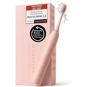 WonderSmile Pro Spazzolino elettrico a ultrasuoni - vincitore del test 2026* - IPX8, 4 programmi - stazione di ricarica e batteria ad alte prestazioni da 60 giorni, testina intelligente (Atomic Rose)
