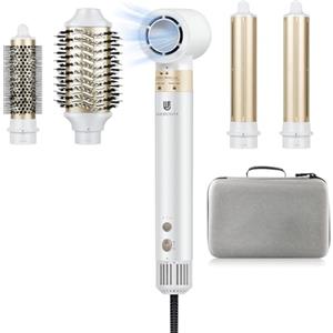 webeauty Phon Capelli Professionale 6 In 1, Spazzola Rotante per Capelli | 110,000 GIRI/MIN, 1400W, Asciugacapelli Ionico, 2 Arricciacapelli Automatico, Senza Danni Da Calore, Asciugatura Rapida