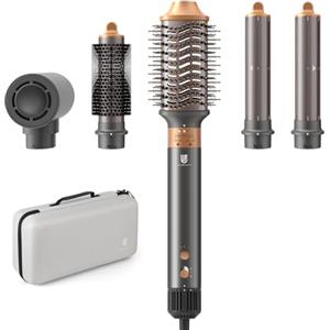 webeauty 6in1 Phon Capelli Con Spazzola Asciugacapelli, 110,000 GIRI/MIN | 110,000 GIRI/MIN, 1400W, Asciugacapelli Ionico, 2 Arricciacapelli Automatico, Senza Danni Da Calore, Asciugatura Rapida