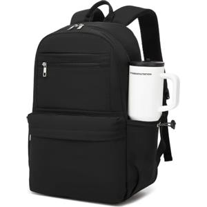 KONO Zaino Scuola Adolescenti Leggero Porta PC 15,6 Pollici Unisex Nero | Grande Capacità con Tasche Multiple, Zaino Funzionale dal Design Moderno e Stile Giovanile per Studenti, Scuola e Università