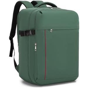 KONO Zaino 45x36x20 Ryanair Bagaglio a Mano 32L, Zaino da Viaggio Aereo | Antifurto Borsa da Cabina, Leggero Impermeabile con Scomparto Laptop 17.3 Pollici, per Uomo Donna Viaggi Weekend, Verde