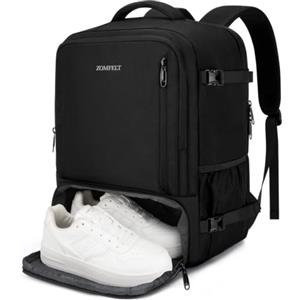 ZOMFELT Zaino Easyjet 45x36x20, 32L Zaino da Viaggio Aereo Bagaglio a Mano | Zaino Bagaglio a Mano Spazioso con Scomparto Scarpe, Impermeabile Zaino Viaggio Adatto per Notebook da 17,3", Nero