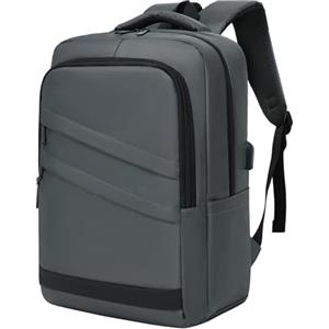 Shavont Zaino per PC Portatile 15.6 Pollici, Zaino da Lavoro Uomo e Donna, Grigio | Grande Capacità, Scomparto per Laptop, Tasche Multiple, Porto USB, Zaino Porta PC per Lavoro, Università, Ufficio e Viaggi