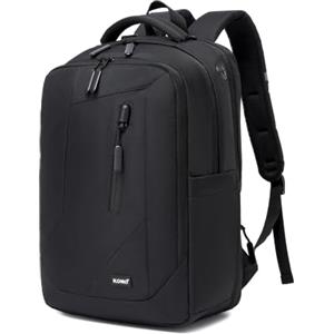 KONO Zaino Porta PC 15,6 Pollici, Antifurto e Impermeabile Zaini per PC Portatili Leggero per Lavoro, Viaggi, Università e Affari, Zaino Multifunzionale per Uomo e Donna - Nero
