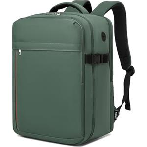 KONO Zaino 40x20x25 Ryanair Bagaglio a Mano 20L, Zaino da Viaggio Aereo | Antifurto Borsa da Cabina, Leggero Impermeabile con Scomparto Laptop 15.6 Pollici, per Uomo Donna Viaggi Weekend, Verde