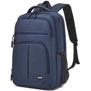 KONO Zaino Porta PC 15,6 Pollici Uomo Donna Business Impermeabile Antifurto con Porta USB, Zaino Laptop da Viaggio per Lavoro Scuola Università - Blu Marino