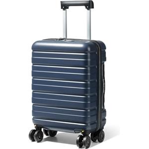 Lekesky Valigia da Cabina 55x35x25, Trolley Bagaglio a Mano Rigida Resistente e ABS Leggera con Lucchetto TSA, Adatto per Ita Airways, 38L, Blu