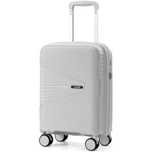 Lekesky Valigia Cabina 16 Pollici, PP e Lucchetto TSA, 55x35x23 cm, Grigio | Valigia Rigida in Polipropilene (PP), Trolley Rigido con Lucchetto TSA e 4 Ruote Rimovibili, Ideale per Viaggi Brevi