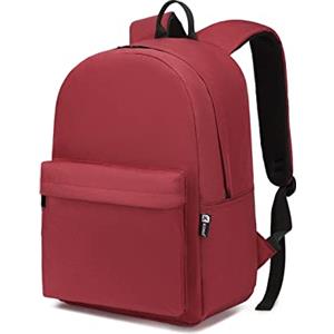 KONO Zaino Scuola Leggero, Zaino Uomo Donna, Zaino Università | Porta PC 15,6 Pollici, Zaino Casual da Viaggio e Lavoro, Tasche Multiple, Grande Capacità, Tinta Unita, Semplice e Classico