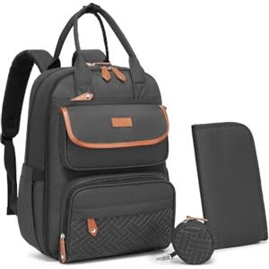 KONO Zaino Fasciatoio Neonato per Pannolini Grande Capacità Mamma Papà | Borsa Passeggino con 18 Tasche, Portaciuccio Rimovibile, Cinghie per Passeggino, Tasche Termiche, per Maternità e Viaggio