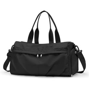 HYC00 Borsone Palestra Uomo Donna Borsa Sportiva Borsone da Viaggio Sportivo Borsa da Weekend Palestra Grande per Donna Impermeabile Duffel Bag Sport with Tasca Asciutta e Bagnata e Scarpe,Nero