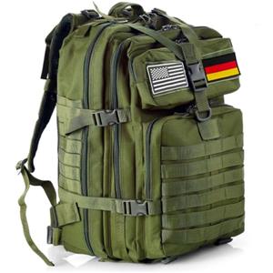 GUJOIN Zaino Tattico 50L Impermeabile, Nylon Resistente per Pesca, Caccia, Escursionismo, Campeggio Militare (Verde)