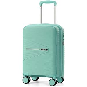 Lekesky Valigia Cabina 16 Pollici, PP e Lucchetto TSA, 55x35x23 cm, Verde | Valigia Rigida in Polipropilene (PP), Trolley Rigido con Lucchetto TSA e 4 Ruote Rimovibili, Ideale per Viaggi Brevi