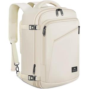 MATEIN Zaino Ryanair 40x30x20, Espandibile Zaino da Viaggio, Zaini 40x30x20 | 24L Zaino da Viaggio, Multitasche Bagaglio a Mano 40x30x20 Aereo Compatto, Leggero Travel Bag per Ryanair, Wizz Air, Beige