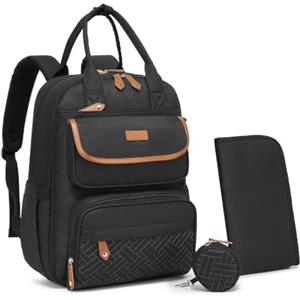 KONO Zaino Fasciatoio Neonato per Pannolini Grande Capacità Mamma Papà | Borsa Passeggino con 18 Tasche, Portaciuccio Rimovibile, Cinghie per Passeggino, Tasche Termiche, per Maternità e Viaggio