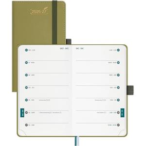 BEZEND Agenda 2026 2027 Settimanale Tascabile A6 con Doppio Orario - | 18 Mesi (Lug.26-Dic.27) Diario Scuola Piccola 15,5 x 9 cm per Lavoro e Vita, Copertina Rigida in Pelle PU - Mostaza