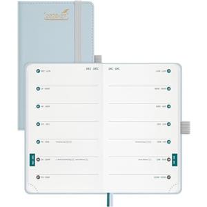 BEZEND Agenda 2026 2027 Settimanale Tascabile A6 con Doppio Orario - | 18 Mesi (Lug.26-Dic.27) Diario Scuola Piccola 15,5 x 9 cm per Lavoro e Vita, Copertina Rigida in Pelle PU - Grigio-blu