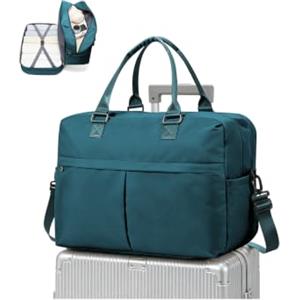 WEPLAN Borsone da Viaggio Donna Borsa Bagaglio a Mano 40x30x20 Ryanair | Borsa da Viaggio con Spazio Espandibile Borsa Parto Ospedale Mamma Borsa da Cabina Weekend Borsone Palestra,D04-Blu Pavone