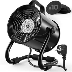 Mtutu Cappa Cucina Portatile 40W 600m³/h Ventilatore Scarico Estrattore In Lega Alluminio - con 10 Filtri Carboni Attivi/120°Regolabile/Dasso rumore - per Ventilazione Circolazione Aria in Interni, RV