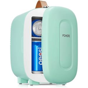 FOHERE Mini frigo da camera, 5L frigorifero piccolo per la cura della pelle, 220V CA/12V CC, per ufficio, dormitorio, auto,cosmetici, bevande, frutta, verde