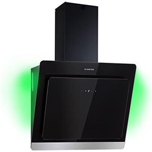 Klarstein Cappa da cucina, cappa a gas angolata 60 cm, ventola aspirante intelligente per cucine con luci LED RGB, filtro per cappa in carbonio, cappa aspirante a flusso d'aria 563 m³/h, IoT/Wi-Fi