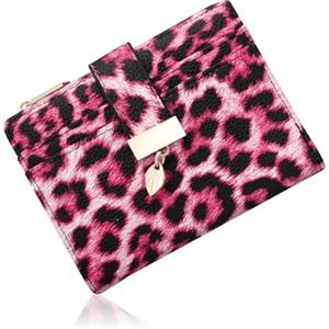 Pomelo Best piccolo portafoglio donna - portafoglio compatto con zip, scomparti per carte e finestra porta documenti - mini portafoglio ideale per viaggio e uso quotidiano (Leopardo Rosa)