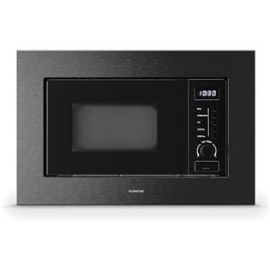 Klarstein Verosteel Microonde da Incasso con Grill - 20L, 700W Microonde & 800W Grill, 8 Programmi, Touch, Acciaio Inox, Forno Incasso, Acciaio inossidabile nero